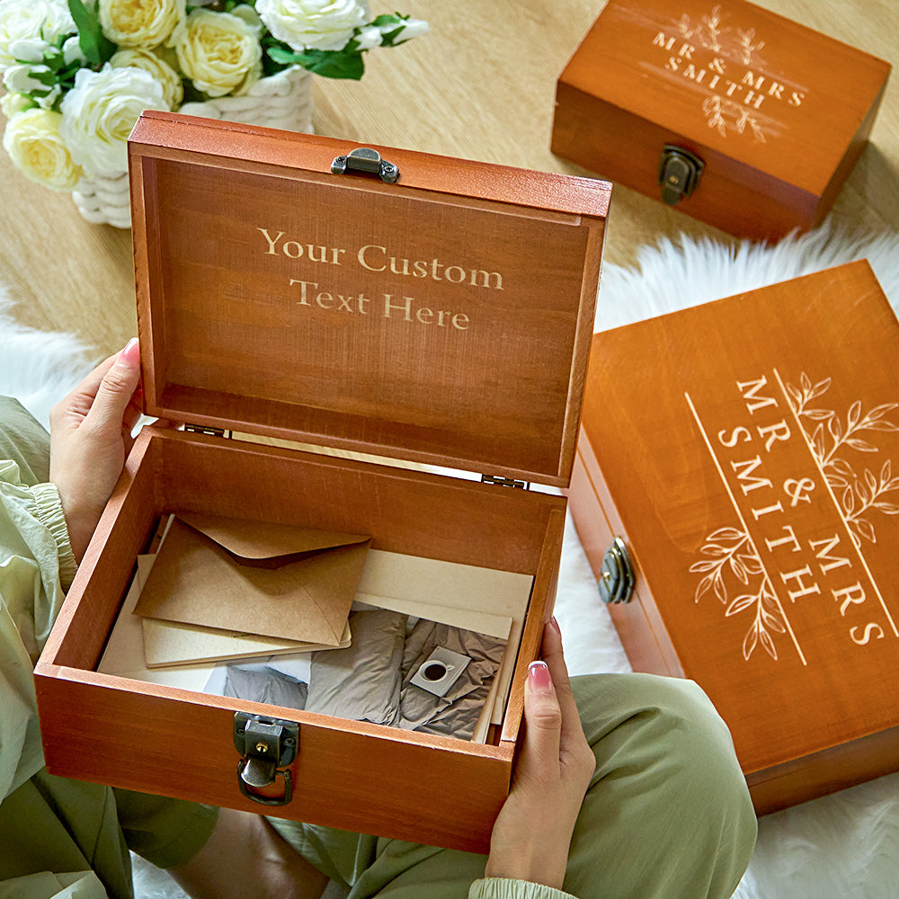 Personalized Wooden Keepsake Box Wedding Card Wood Box
