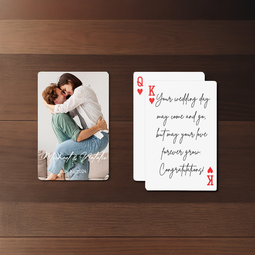 Personalized Playing Cards Wedding Guest Book Alternative Unique Wedding Keepsake - MyFaceTshirt