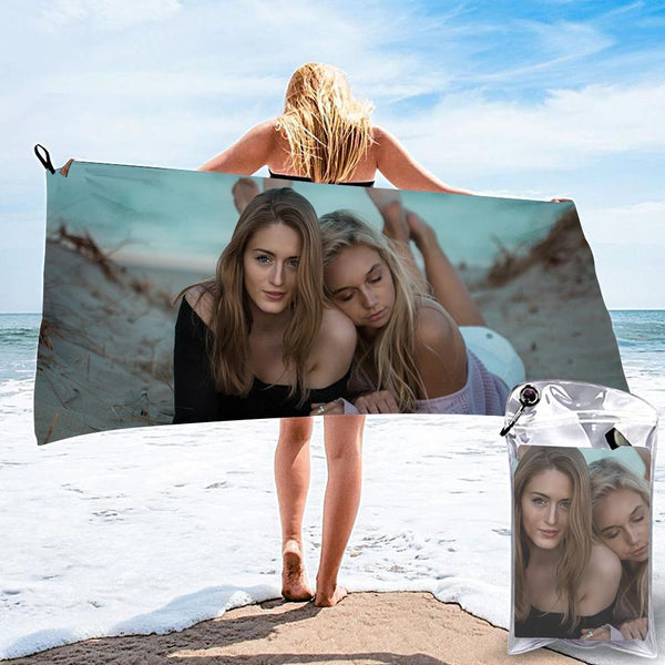 Personalized Bath Towels Custom Photo Beach Towels Anniversary Gift For Her