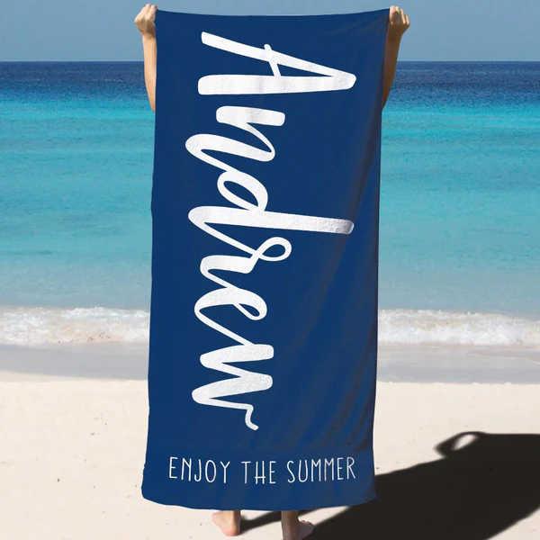Custom Text Beach Towel For Unisex Towel For Polyester Bath Towel 31.2in*50.7in