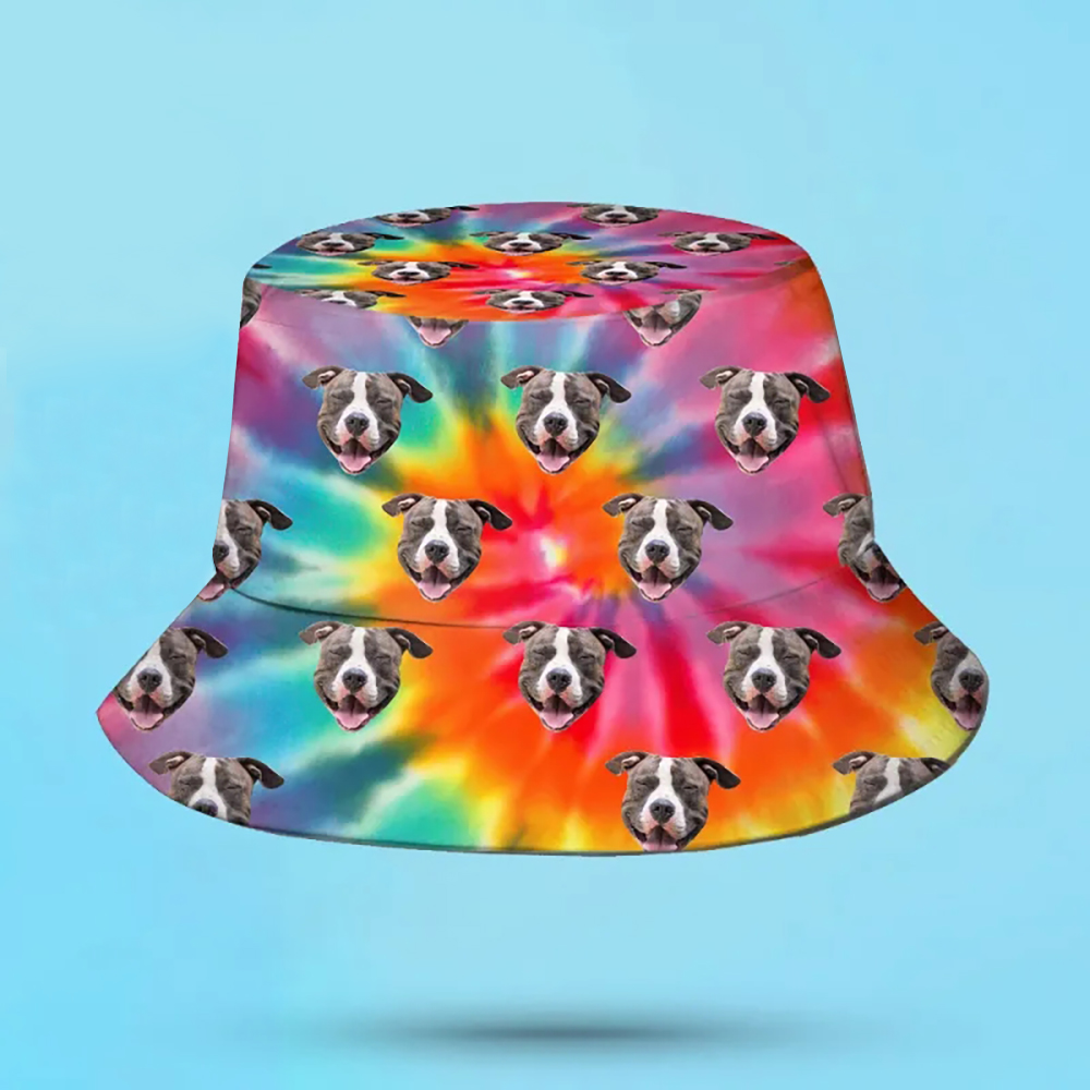 Custom Bucket Hat Unisex Face Bucket Hat Personalize Wide Brim Outdoor Summer Cap Hiking Beach Sports Hats Rainbow Color Bucket Hat Gift for Lover