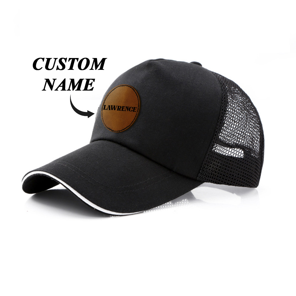 Custom Leather Patch Hats, Logo Hats, Laser Engraved Leather Patch, Leather Patch, Company Logo Hat, Personalized Men's Hats, Leather Patch Mesh Hat