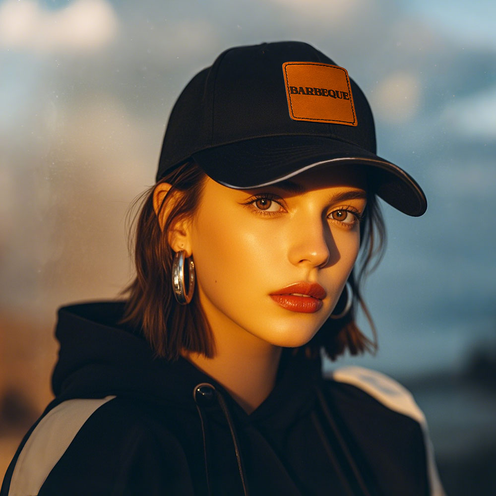 Custom Pet Leather Engraved Hat Leather Patch Hat Photo On Hat Personalized Mesh Baseball Cap  With Leather Patch