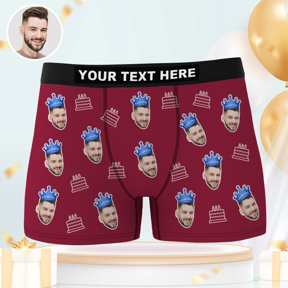 Custom Face Boxer Briefs Personalised Birthday Cake Boxer Gift for Him