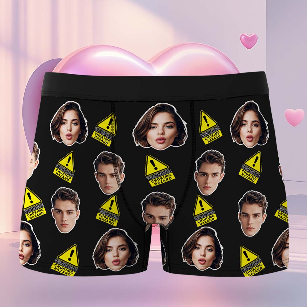 Custom Choking Hazard Boxers Face Boxers Popular Boxer Shorts Men's Underwear Valentine's Day Gifts