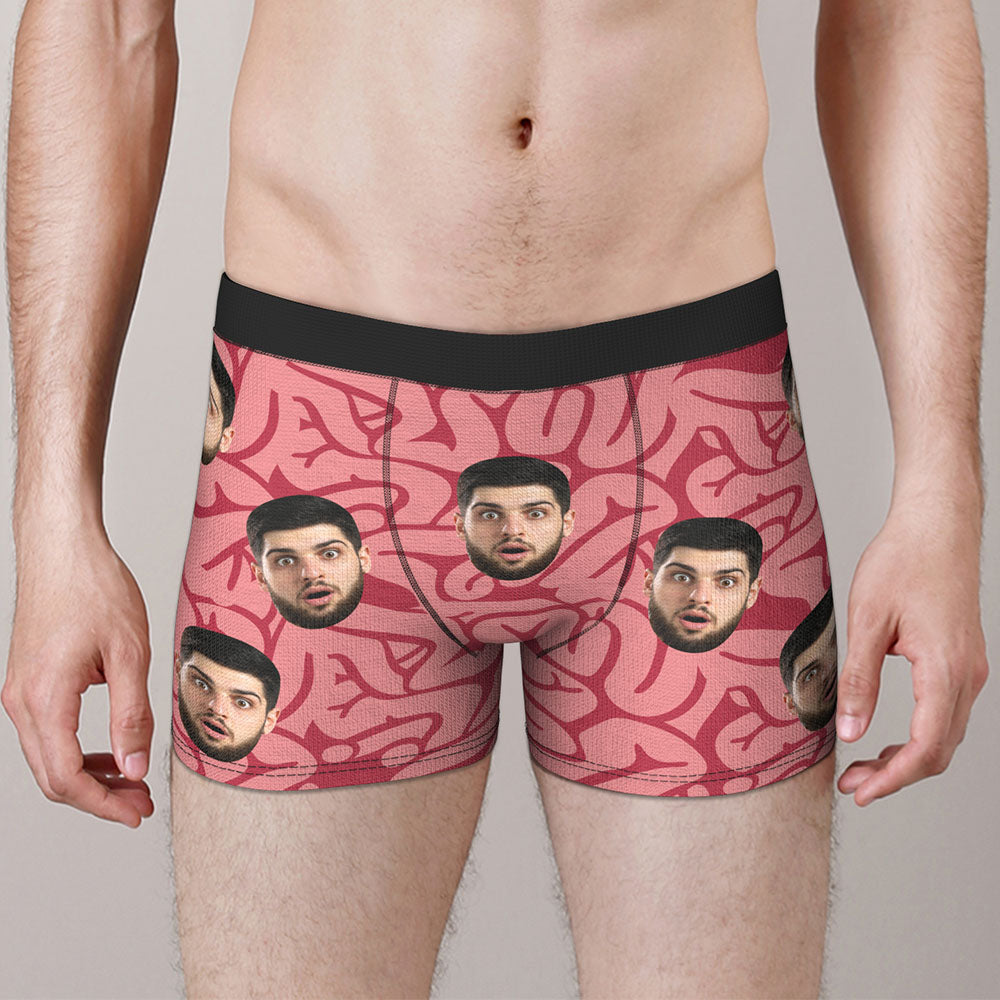 Custom Face Boxer Briefs Personalized Brains Print Halloween Themed Boxers