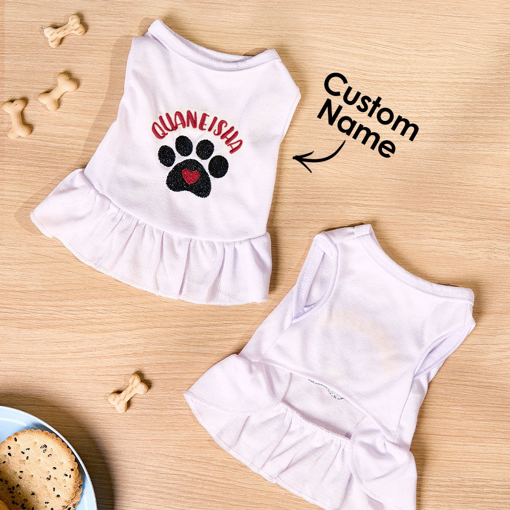 Personalized Dog & Cat Dresses Fun Embroidery Design with Pet Name Gift for Pet Lover - MyFaceTshirt