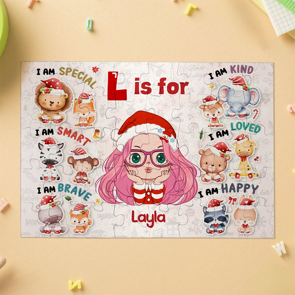 Jigsaw Puzzle Personalized - Playful Christmas Kid Puzzle - Gift For Kids, Grandkids - Personalized Puzzle - MyFaceTshirt