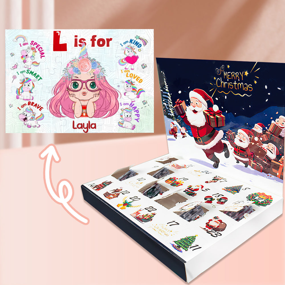 Custom Advent Calendar Christmas Jigsaw Puzzle Christmas Countdown Puzzle Toy Gift for Kids - MyFaceTshirt