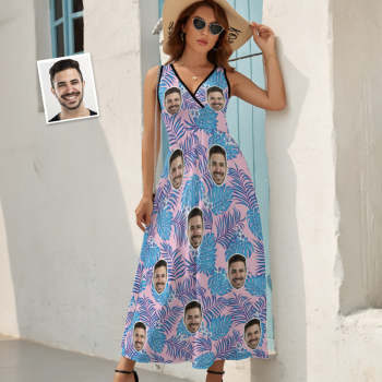 Custom Face Dress Summer Chic Exquisite Hawaiian Leafy Patterns Gift for Her - MyHawaiianShirts