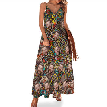 Custom Face Dress Vintage Boho Style Personalized Beach Dress - MyHawaiianShirts