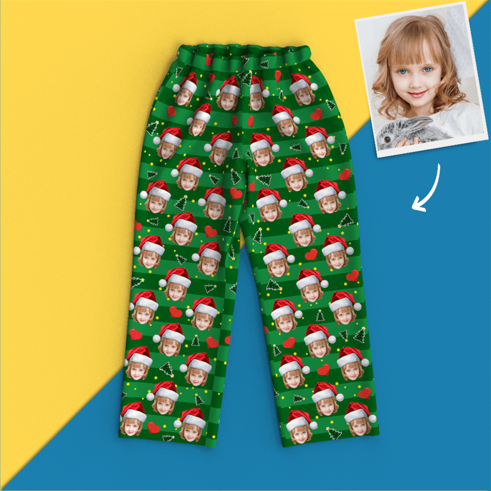 Custom Face Photo Christmas Pajamas - Heart Pyjamas - MyFaceTshirt