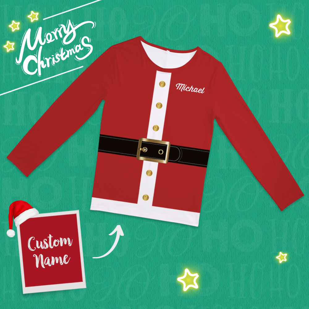 Custom Classic Christmas Santa Suits-Pajama Tops - MyFaceTshirt