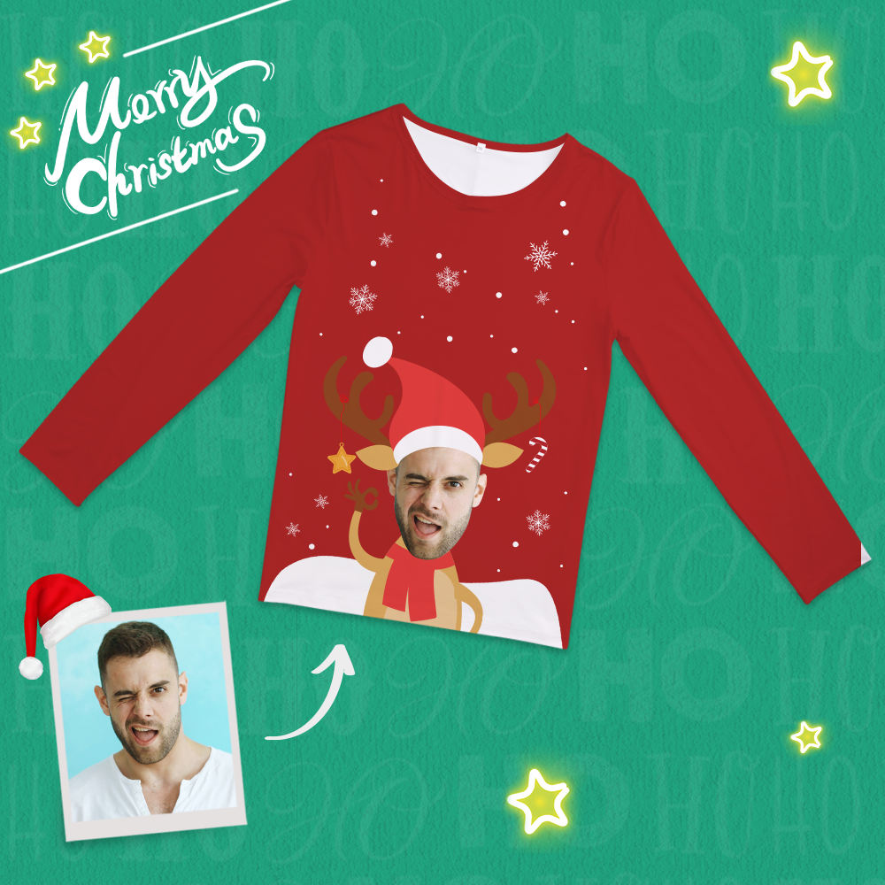 Custom Face Santa's Hat Pajamas - MyFaceTshirt