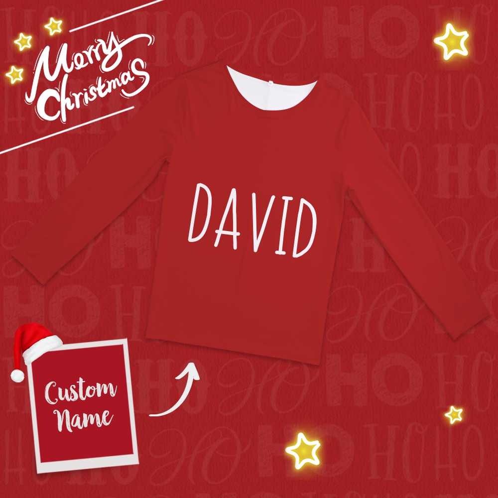Custom Classic Red And Green Christmas Pajamas Set-Pajama Tops - MyFaceTshirt