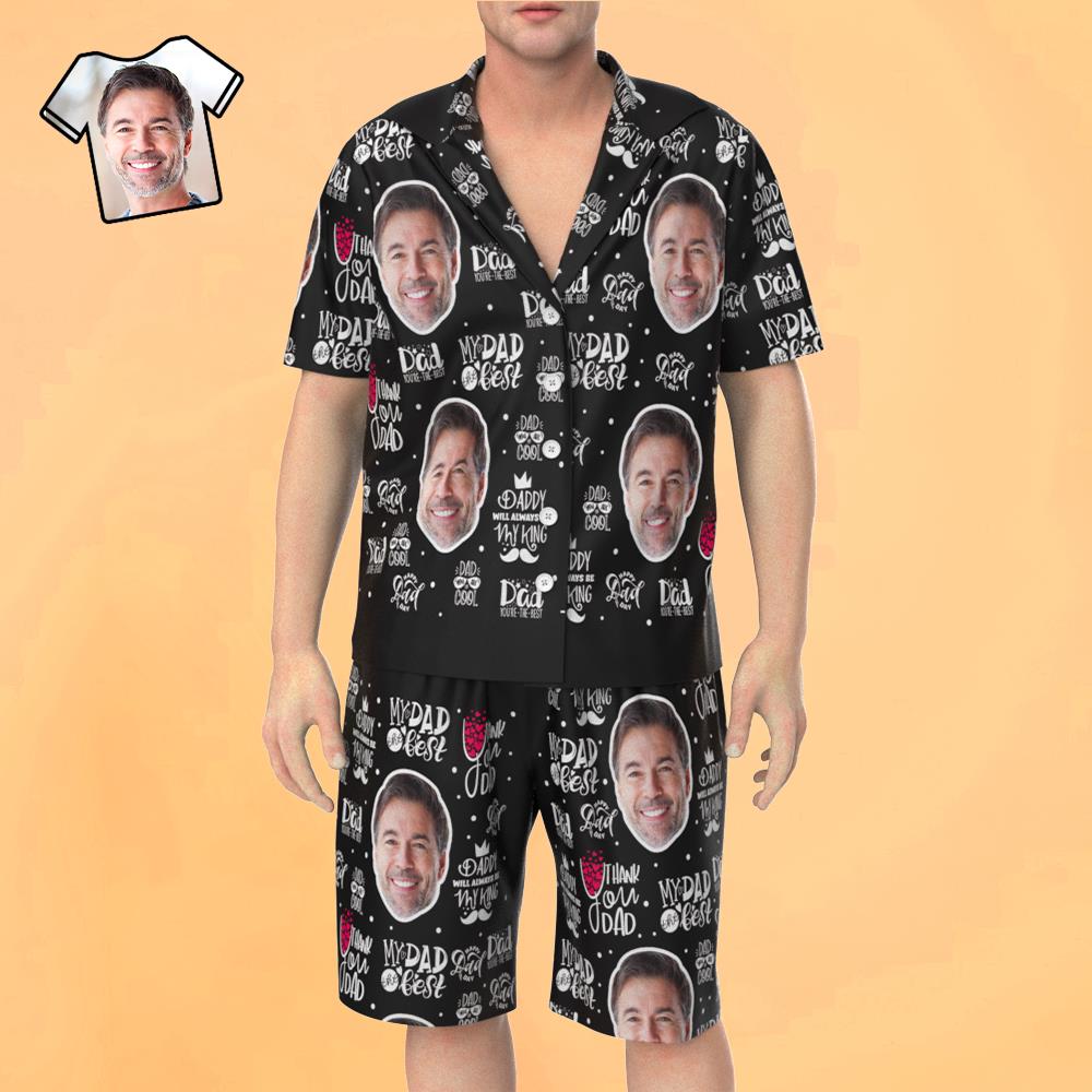 Custom Face Short Sleeve Pajamas Unique Love You Gift For Dad - MyFaceTshirt