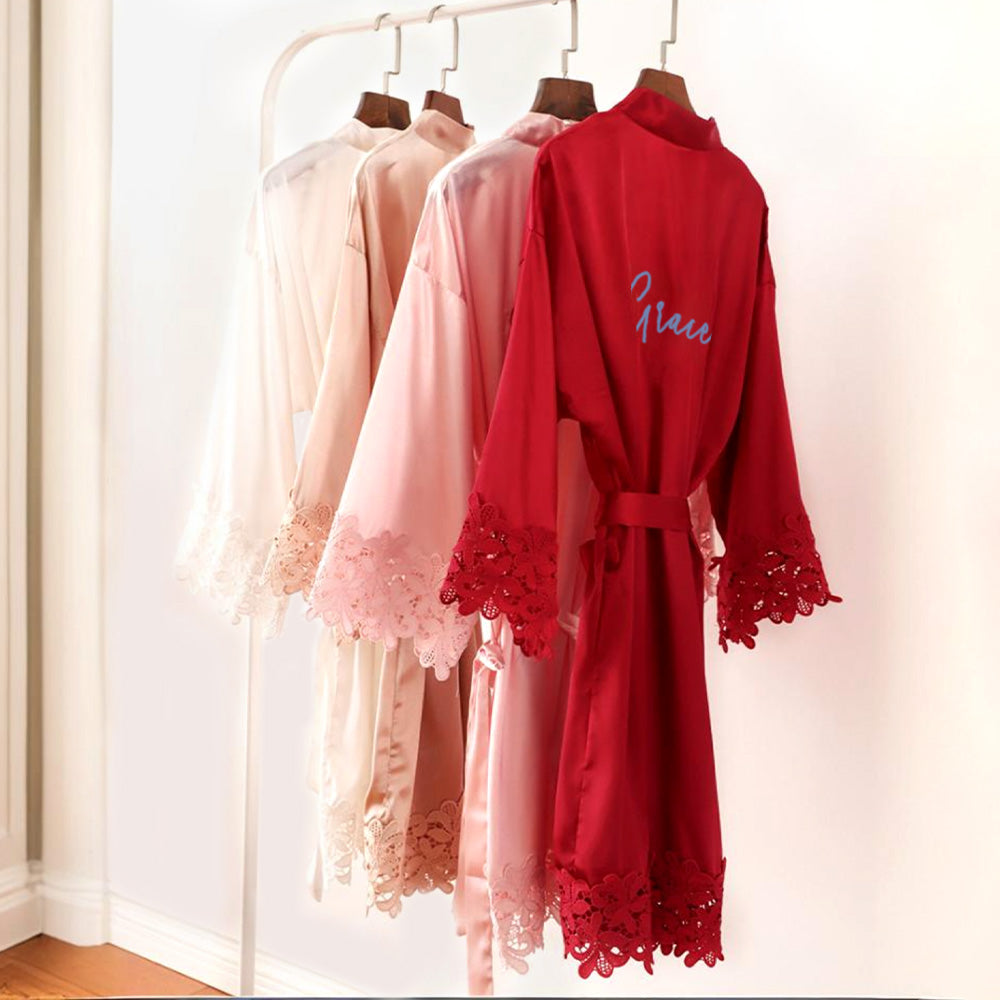 Personalized Embroidered Bride Bridesmaid Robe Getting Ready Outfits Wedding Robes - MyFaceTshirt