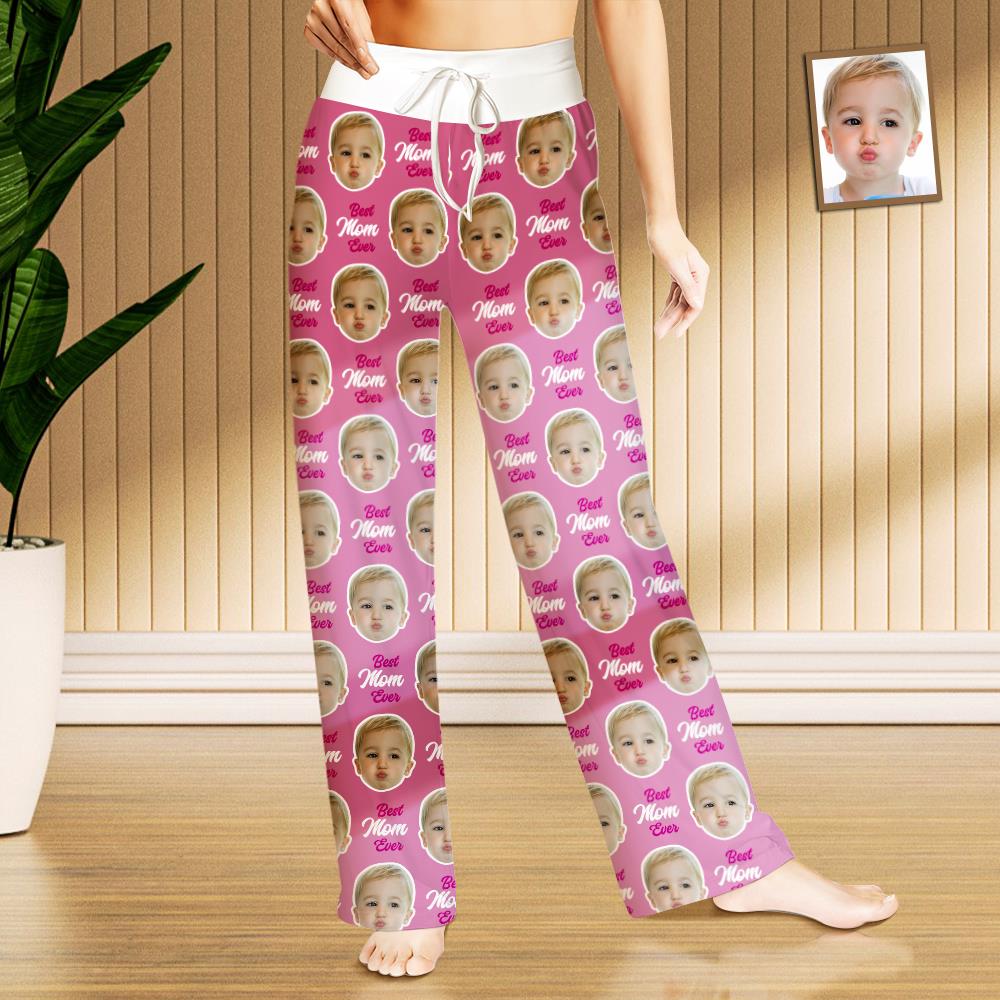 Custom Face Sleepwear Ladies Loose Wide-leg Pants Best Mom Pajama - MyFaceTshirt