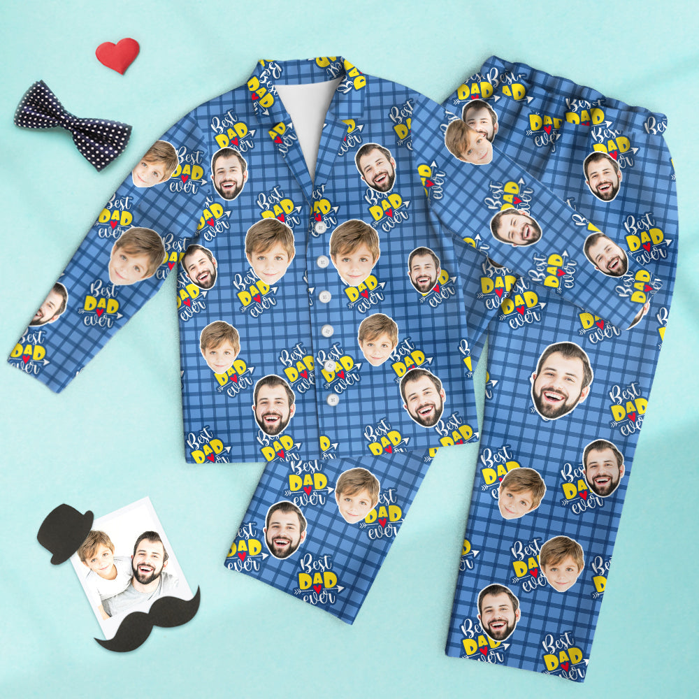 Custom Face Father's Day Pajamas - Best Dad Ever - MyFaceTshirt