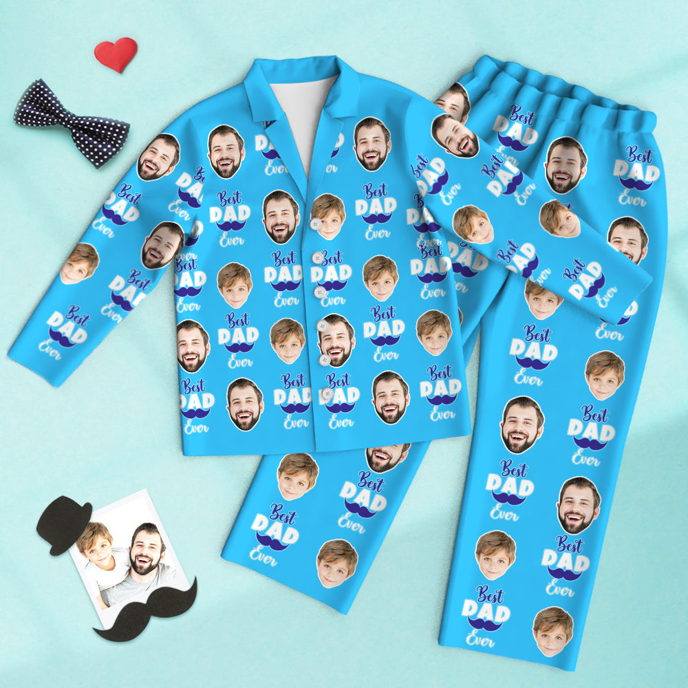 Custom Face Beard Pajamas Best Dad Ever Father's Day Gifts - MyFaceTshirt