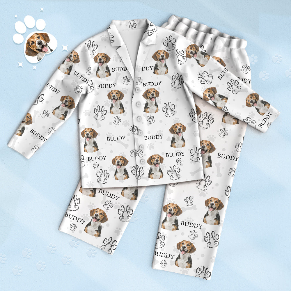 Custom Photo Dog Pajamas Cat Paw For Dog Cat Lover Personalized Photo Women Men Multiple Color Pajama - MyFaceTshirt