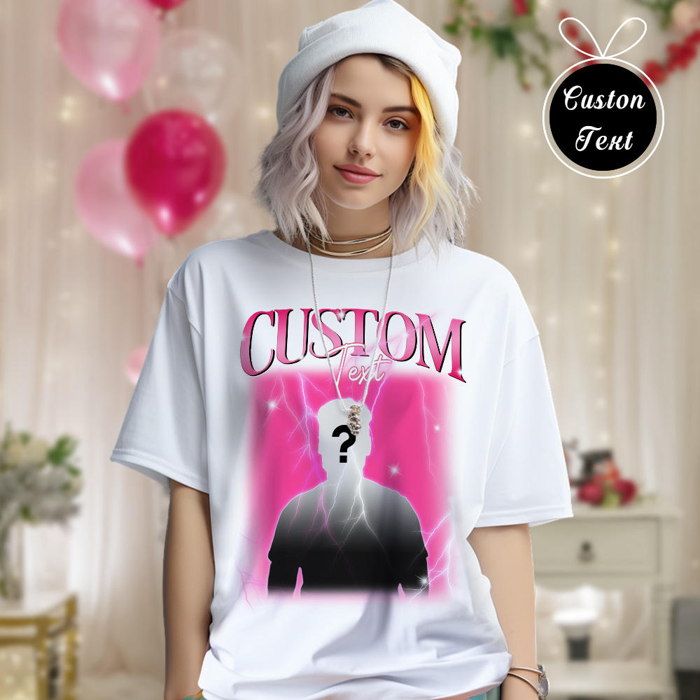 Custom Text Vintage T-shirt Personlised Funny Question Mark T-shirt