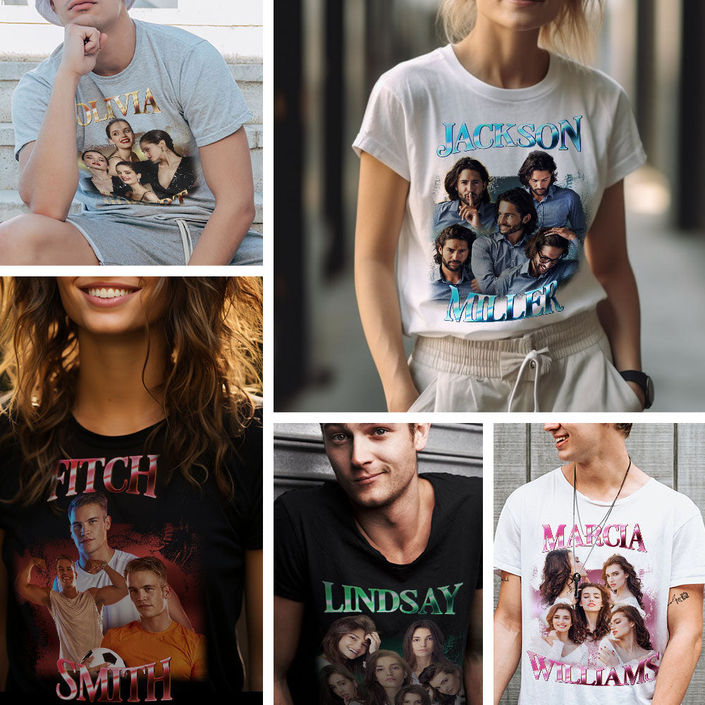 Custom Photo Bootleg Rap Tee Personalized Name T-shirt