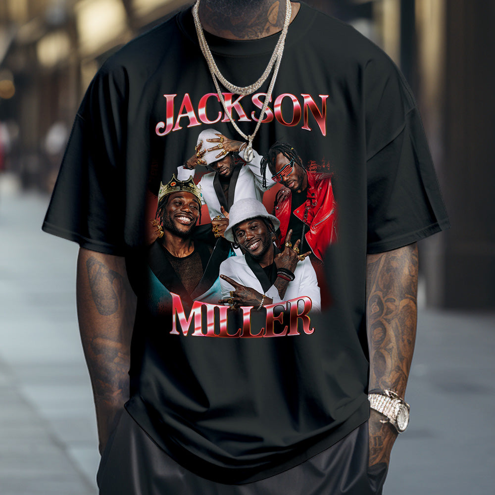 Custom Photo Bootleg Rap Tee Personalized Name T-shirt