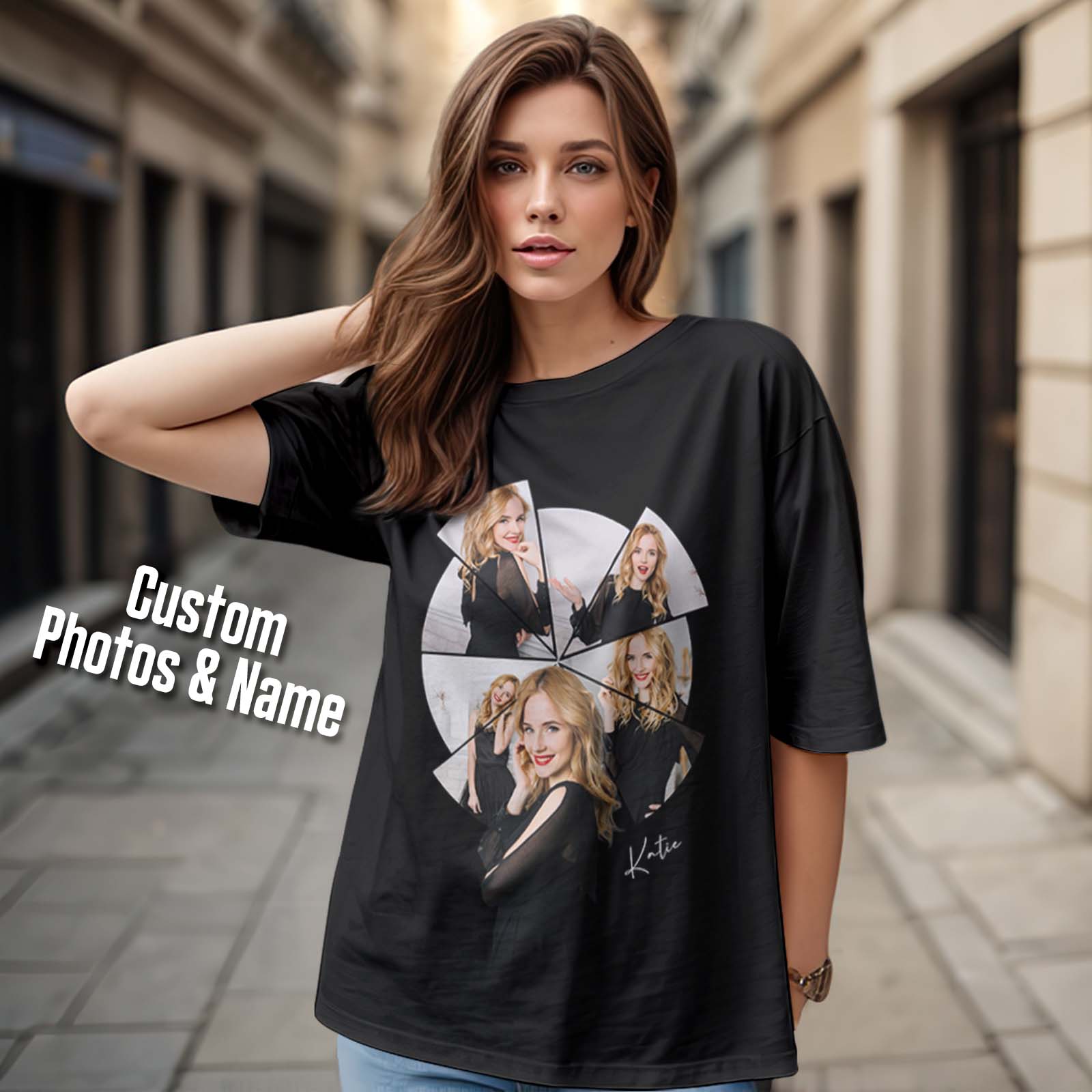 Custom Photo Printing T-shirt Personalized Your Girlfriend Boyfriend Photo T shirt