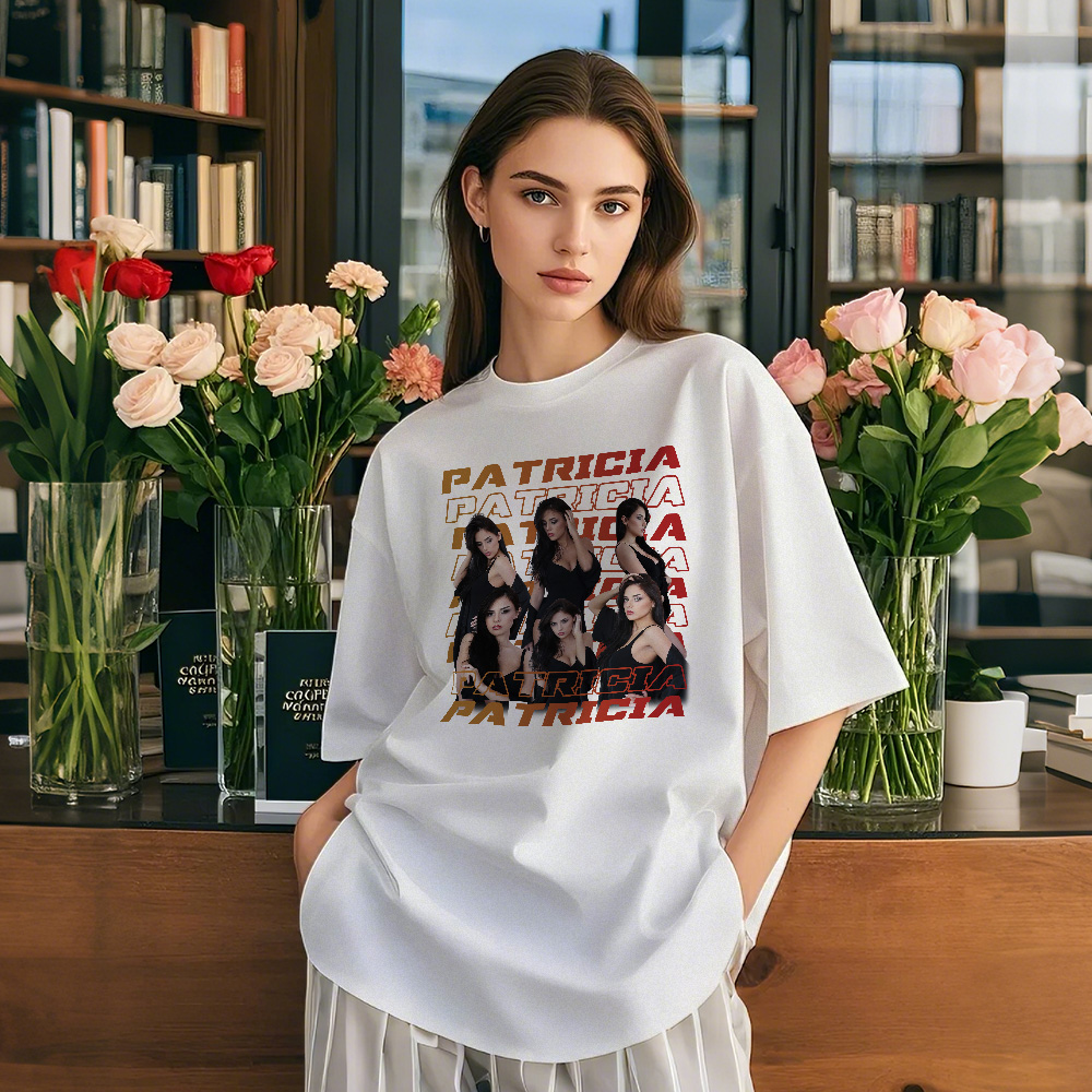 Custom Design Your Own Girlfriend Shirt for Boyfriend Personalized T-Shirts With Name Face Vintage Shirts