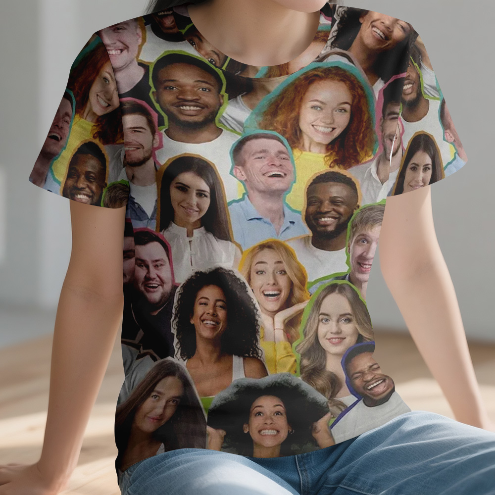 Custom Photos T-Shirt Personalized Vintage Photo T-Shirt