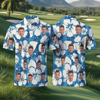 Custom All Over Print Polo Shirt Personalized Polo Logo Dog Face Polo Shirt For Men