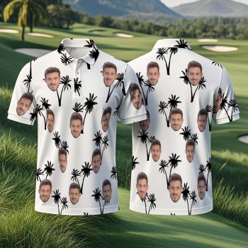 Personalized Polo Shirts Custom Golf Shirt All Over Print White Shirt