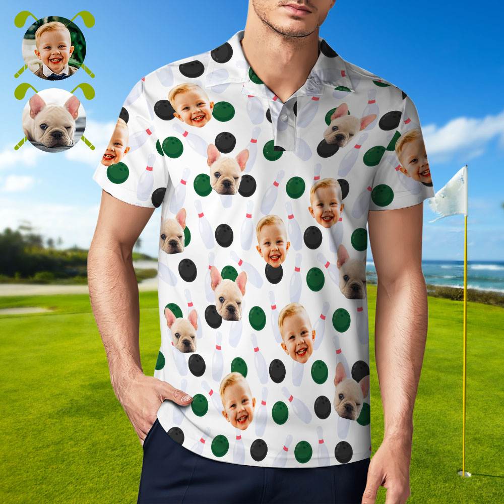 Personalized Bowling polo Shirt,Custom photo Bowler Shirt,Matching Bowling Team Shirt,Bowling Lover Gift,Personalize Short Sleeve polo Shirt