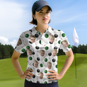 Personalized Bowling polo Shirt Custom photo Matching Bowling Team Shirt Bowling Lover Gift  Mother's Day Gift