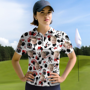 Personalized Bowling polo Shirt Custom photo Matching Bowling Team Shirt Bowling Lover Gift  Mother's Day Gift