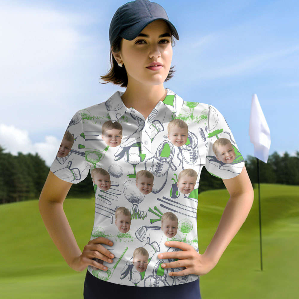 Custom Face Polo Shirt for Golfer,Face on shirt gifts for wife,Personalized Short Sleeve Golf Shirt,Custom Polo for Golfer, Gift for Teacher