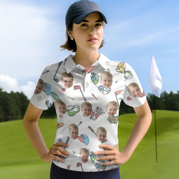 Custom Face Polo Shirt for Golfer,Face on shirt gifts for wife,Personalized Short Sleeve Golf Shirt,Custom Polo for Golfer, Gift for Teacher