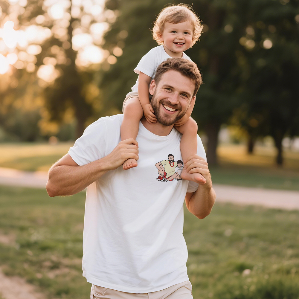 Personalized T-shirt Custom Mom and Kids Loving Photo Cartoon Style Design Perfect Mother's Day Gift