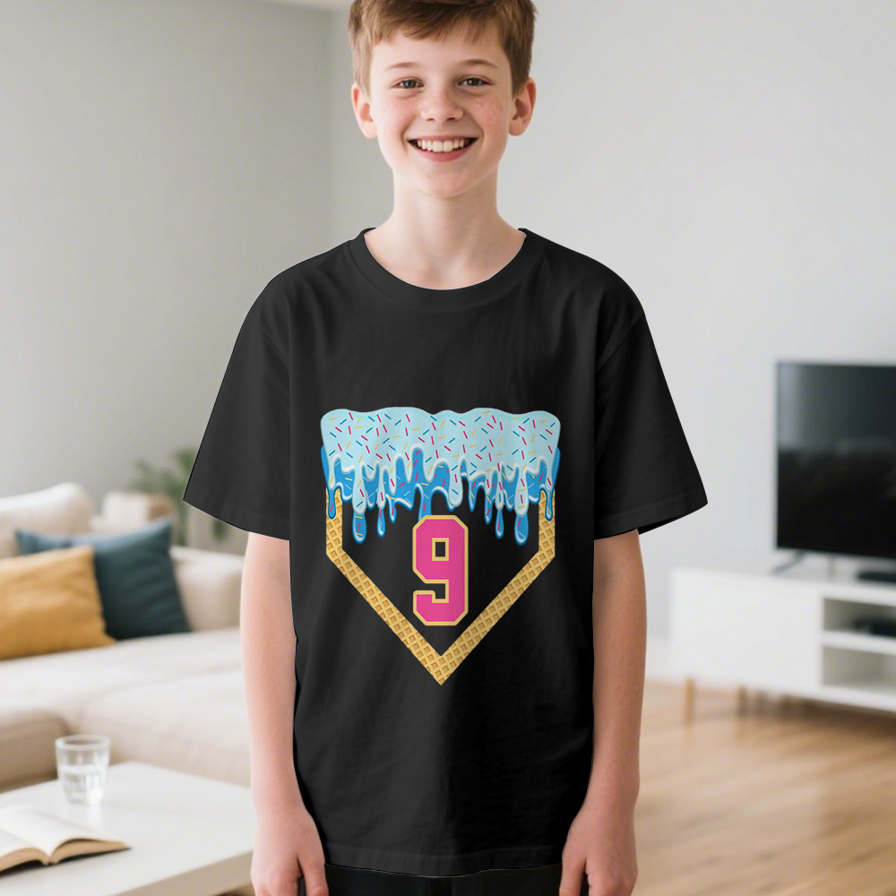 Personalized Baseball Drip Shirt for Kids  Birthday Baseball Shirt Baseball Drip Shirt Ice Cream Drip Toddler Tee Youth Sports Team Gift