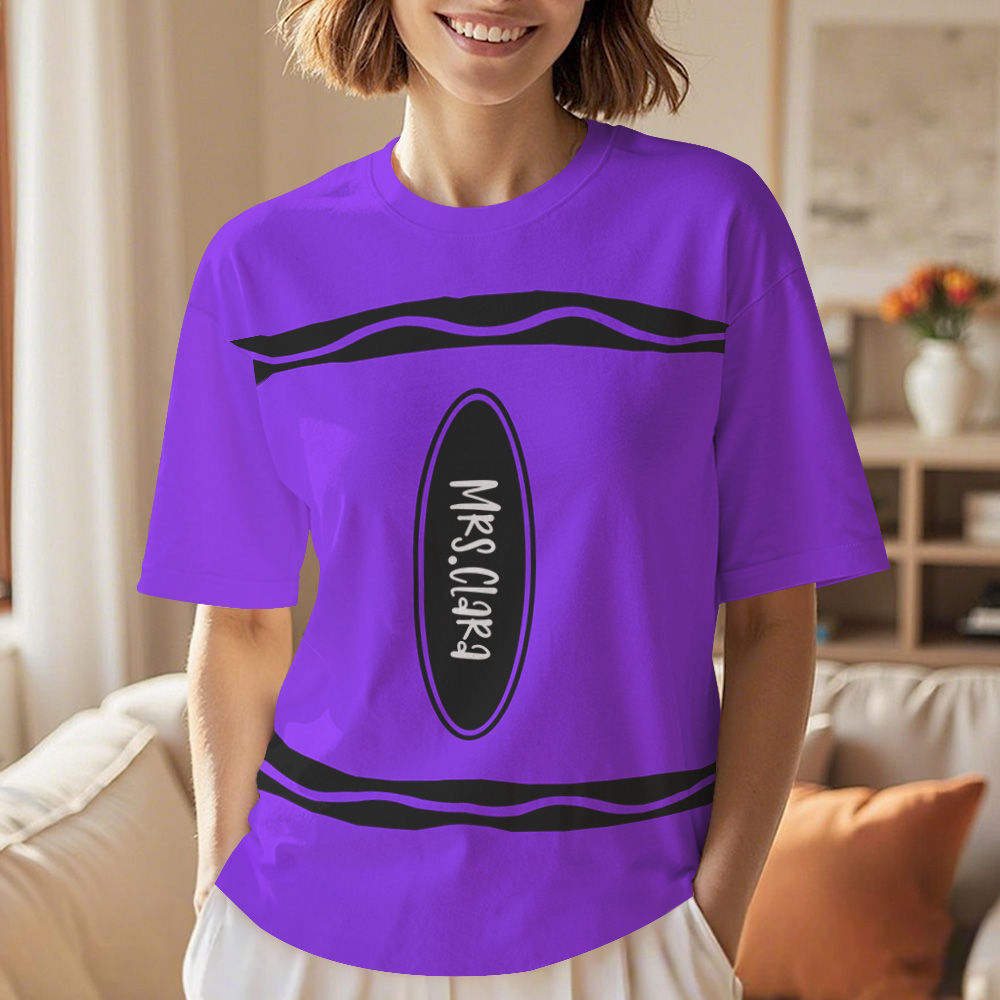 Crayon Theme Personalized Group Matching Shirt Back To School Gift