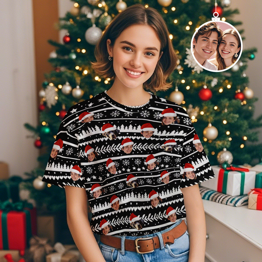 Custom Christmas Photo Matching T-Shirts Personalized Ugly Style Shirts ersonalized for Dog Owners