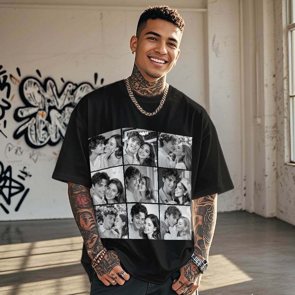 Custom 1-9 Photo Vintage Tee Shadow Shady Rap Star Retro Hip-Hop Legend Personalized Name T-shirt - MyFaceTshirt