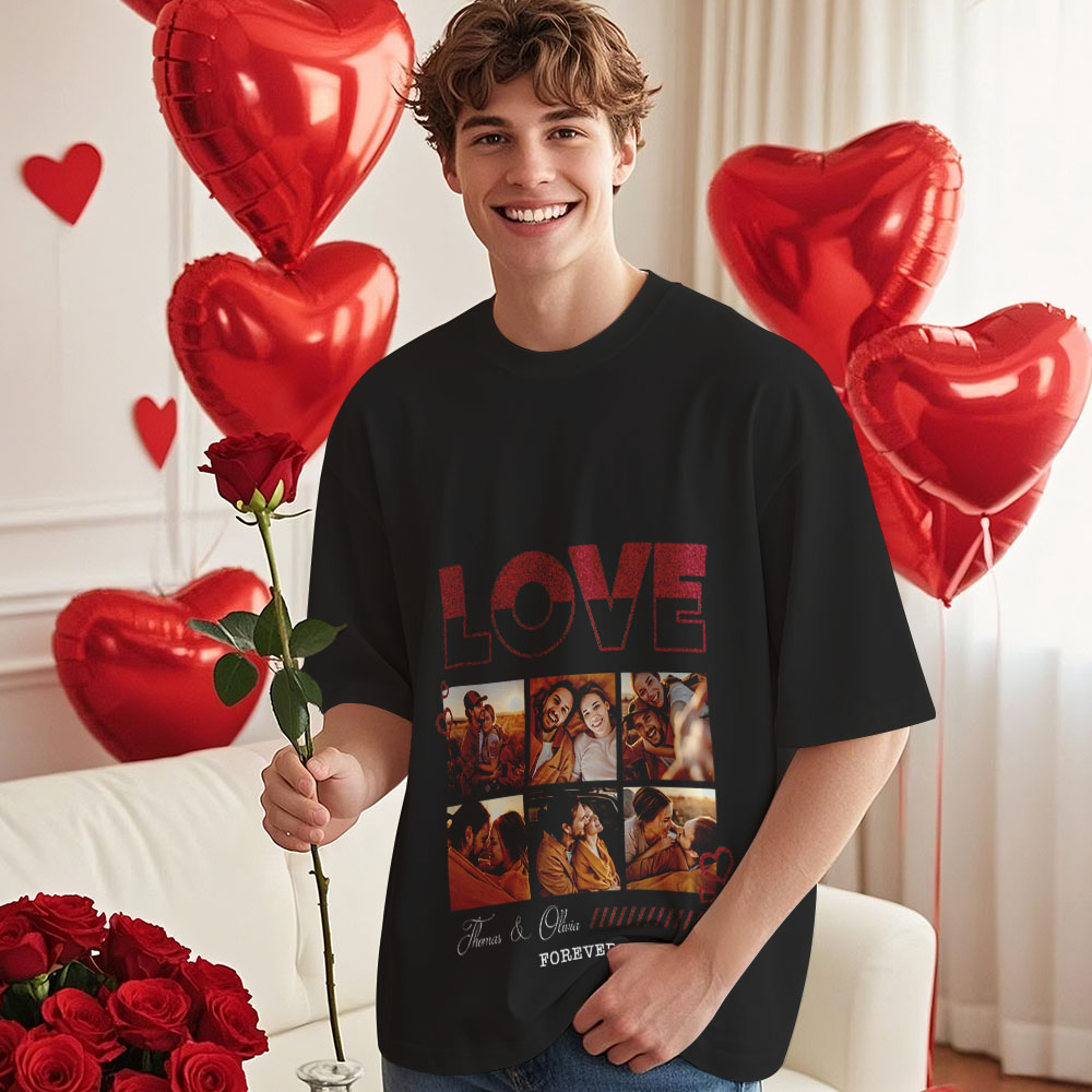 Personalized Couple Photo T-Shirt Custom Valentine Shirt Love Be My Valentine Tee Gift for Couples Boyfriend Girlfriend Gift