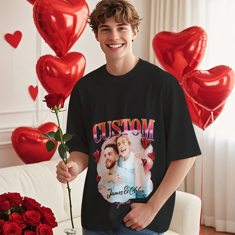Couple Photo Name Shirts Valentines Day Shirt Girlfriend Boyfriend Valentine Photo Tshirt Together Couple Tees Vintage Couples Picture Shirt