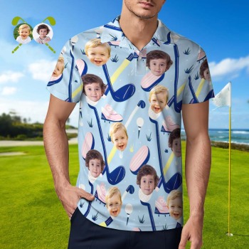 Custom Face Polo Shirt for Golfer,Face on shirt gifts for husband,Personalized Short Sleeve Golf Shirt,Custom Polo for Golfer