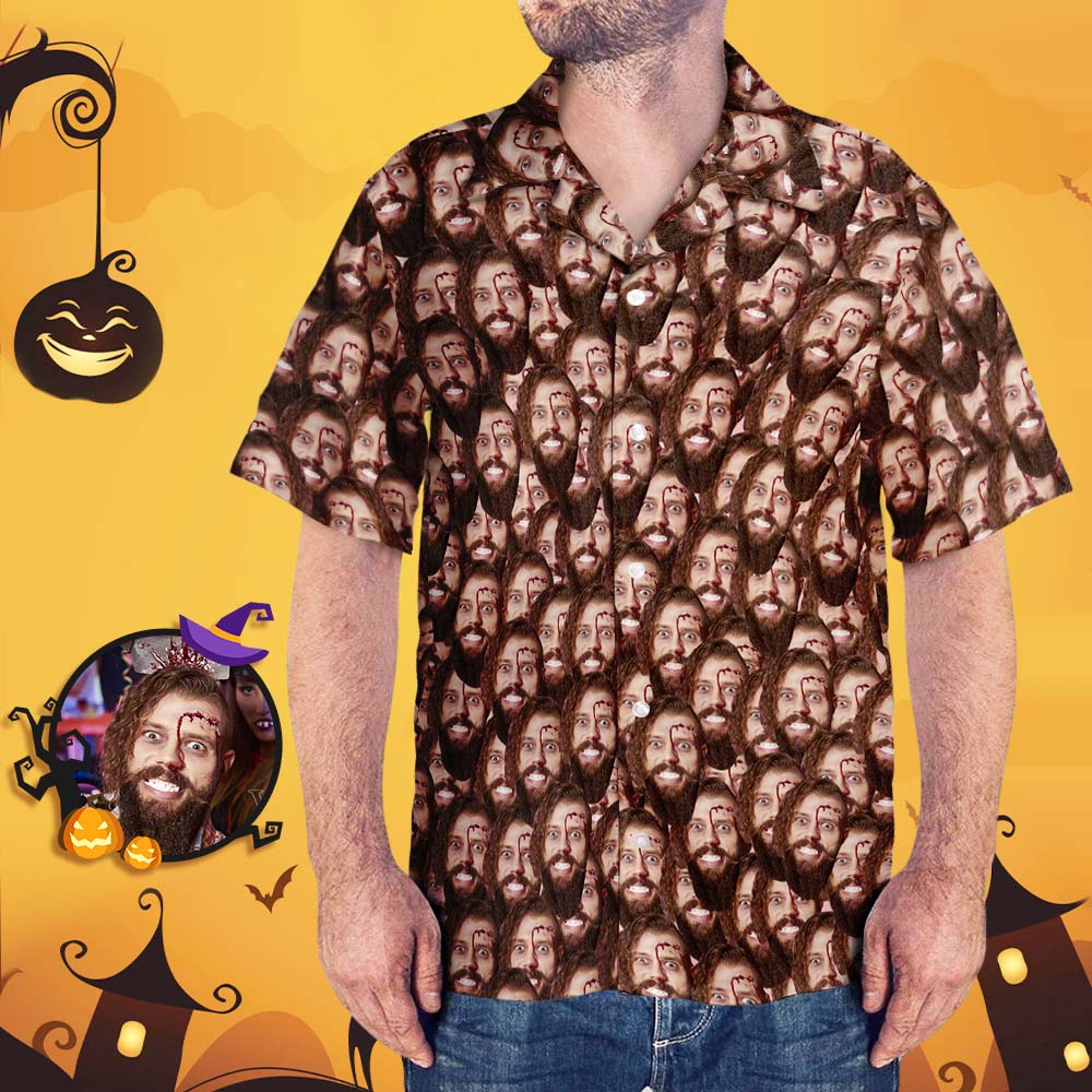 Custom Hawaiian Shirt Face Mash Men's Hawaiian Shirt with Girlfrienda??s Face