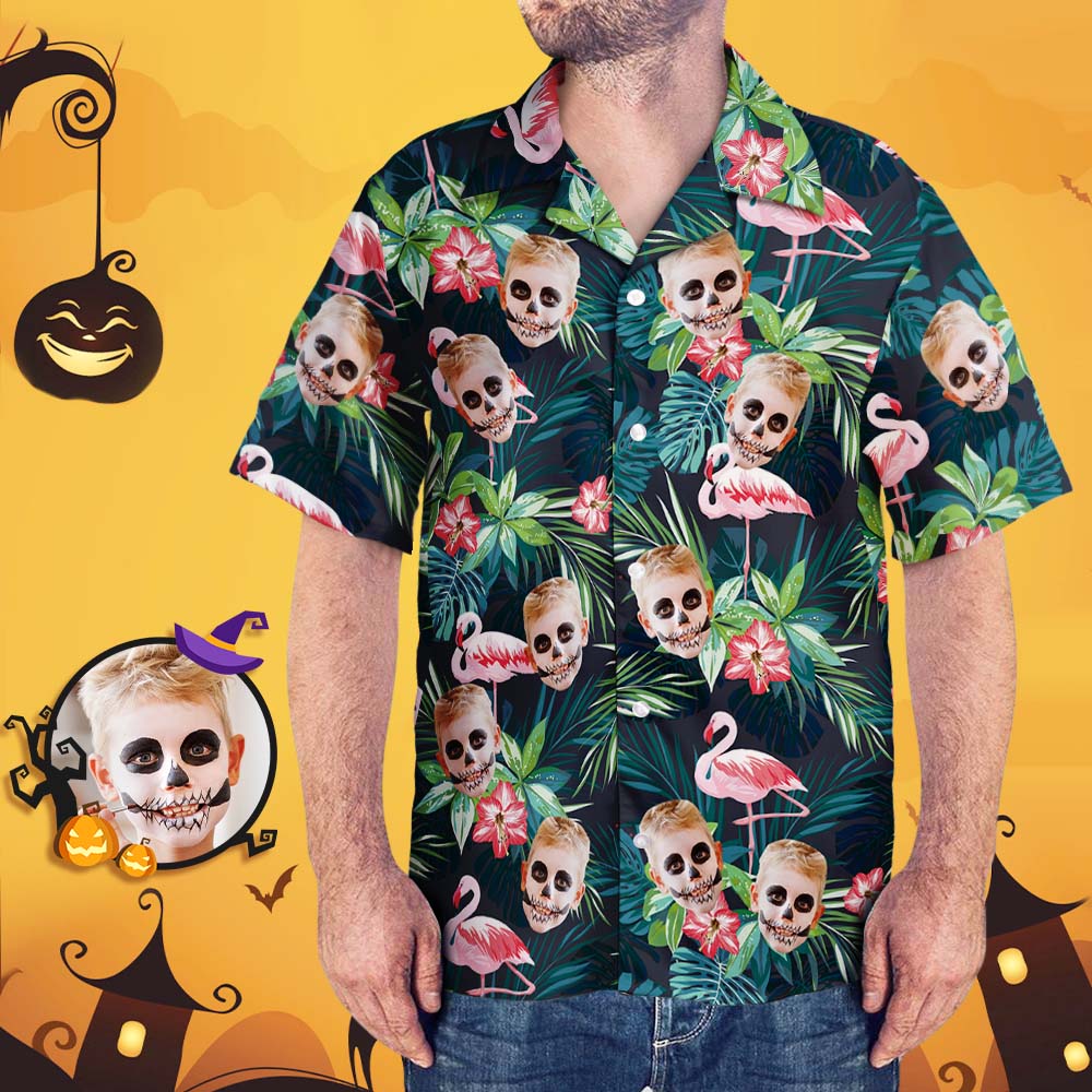 Custom Hawaiian Shirts with Company Logo Flamingo Flowers And Leaves Shirt for Team