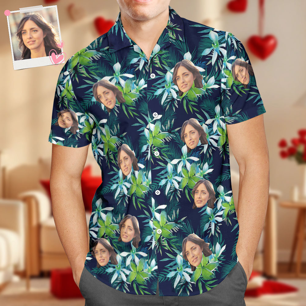 Custom Face On Shirt Hawaiian Shirt Sea and Dolphin