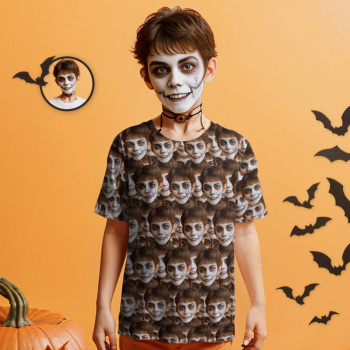 Custom T-shirt My Face All Over Print Tee Mash Face Kid's T-shirt for Gift